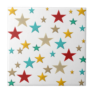 Funny, colourful stars tile