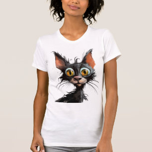 Funny Comic Caricature Cat T-Shirt