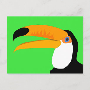 Funny comic cartoon Toucan bird smile Postcard