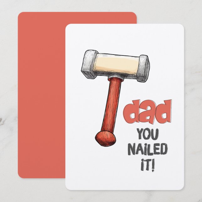 Funny Comic Hammer Design for Dad You Nailed It!! Invitation (Front/Back)