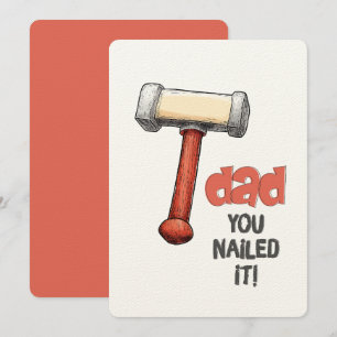Funny Comic Hammer Design for Dad You Nailed It!! Invitation