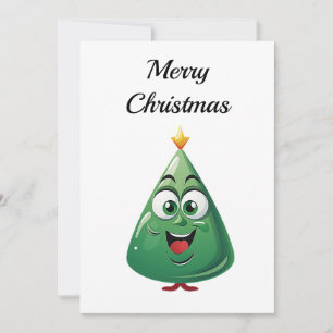 Funny Comic Minimalist Modern Christmas Tree Holiday Card