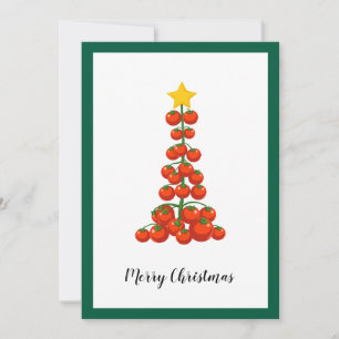 Funny Comic Minimalist Modern Vegan Christmas Tree Holiday Card