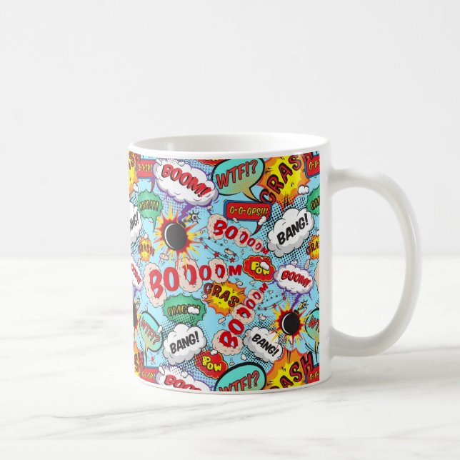Funny Comic Pattern Coffee Mug (Right)