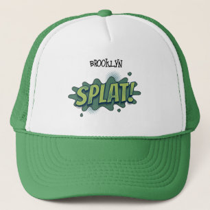 Funny comic pop art splat typography  trucker hat