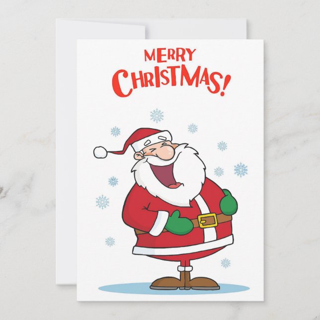 Funny Comic Santa Claus Holiday Card (Front)