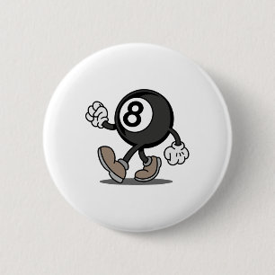 Funny Comic Snooker Billiard Player 8-ll  6 Cm Round Badge