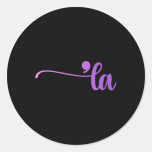 Funny Comma La Colouring Classic Round Sticker