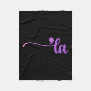 Funny Comma La Colouring Fleece Blanket