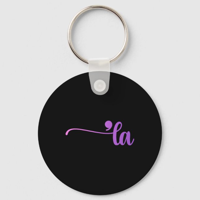 Funny Comma La Colouring  Key Ring (Front)