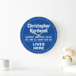 Funny Commemorative Wall Plaque Large Clock