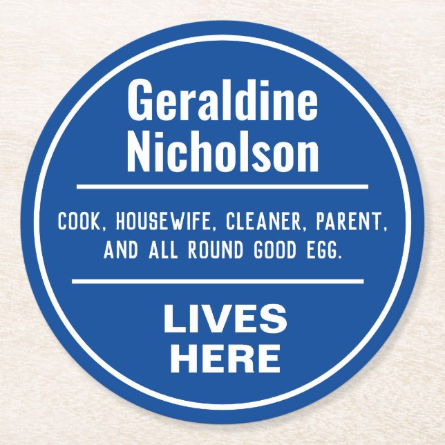 Funny Commemorative Wall Plaque Round Paper Coaster (Front)