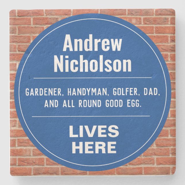 Funny Commemorative Wall Plaque Stone Coaster (Front)