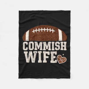 Funny Commish Wife Fantasy Football Cute League Co Fleece Blanket