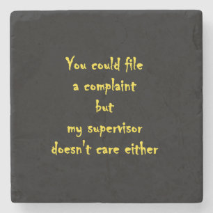 Funny Complaint Department Apathy Stone Coaster