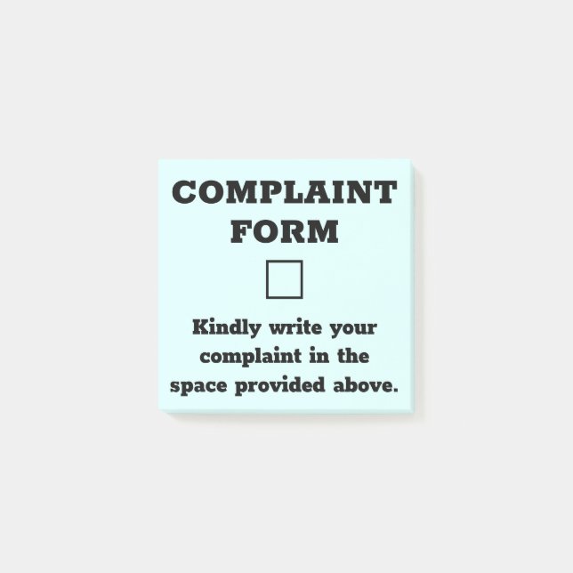 Funny Complaint Form Post-it Notes (Front)