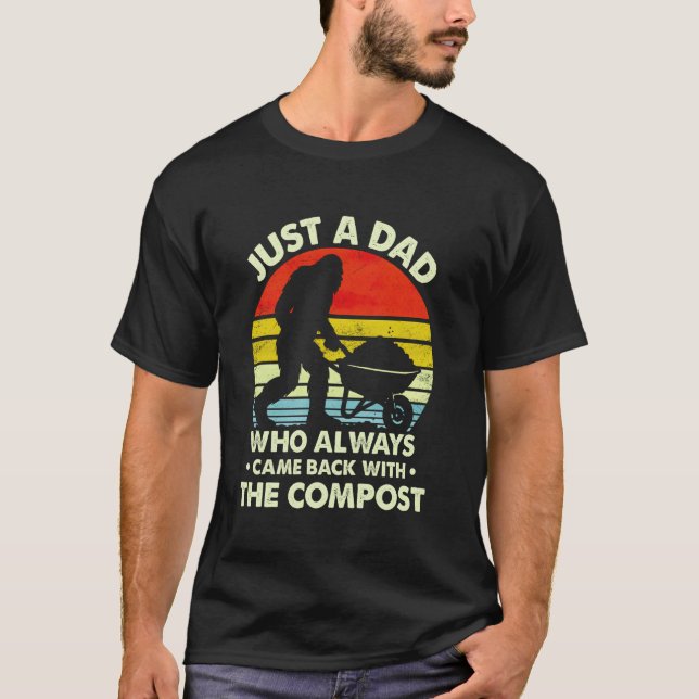Funny Compost Sunset Design for Gardening Dads T-Shirt (Front)