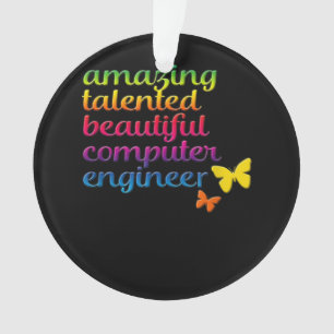 Funny Computer Engineer Cute Girl Engineering Ornament