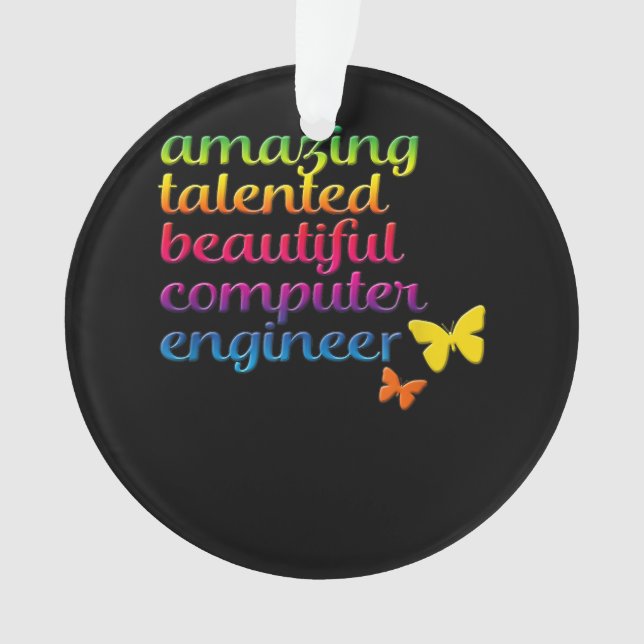 Funny Computer Engineer | Cute Girl Engineering Ornament (Front)