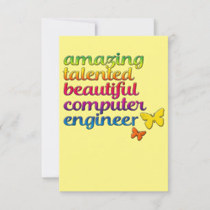 Funny Computer Engineer Cute Girl Engineering Thank You Card