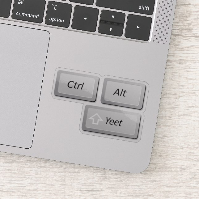 Funny Computer Geek Laptop Prank Yeet Delete Keys (Detail)