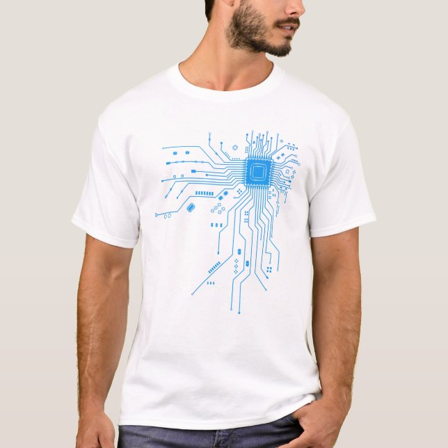 Funny Computer Geek PCB Design CPU Chip Circuit  T-Shirt (Front)