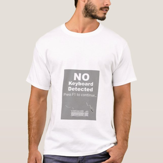 Funny Computer Keyboard Error Pun for IT Geeks T-Shirt (Front)