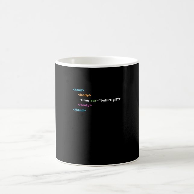 Funny Computer Program Code HTML Coffee Mug (Center)