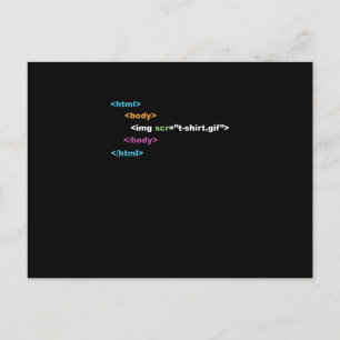 Funny Computer Program Code HTML Holiday Postcard