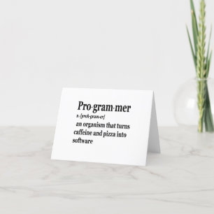 Funny Computer Science Programmer Definition Thank You Card