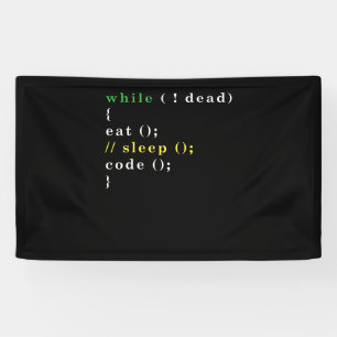 Funny Computer Science Programmer Eat Sleep Code Banner
