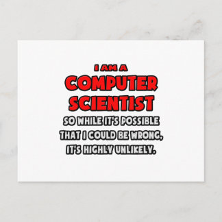 Funny Computer Scientist .. Highly Unlikely Postcard