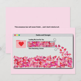 Funny Computer Window Progress Bar Love Loading Holiday Card