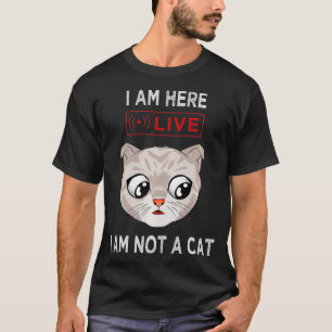 Funny Conference call I am not a Cat Meme  T-Shirt