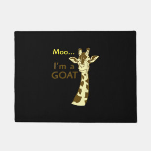 Funny Confusing Giraffe Moo I am A Goat Doormat