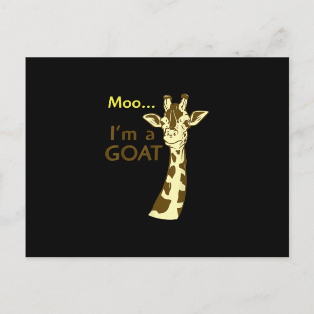 Funny Confusing Giraffe Moo I am A Goat Holiday Postcard (Front)