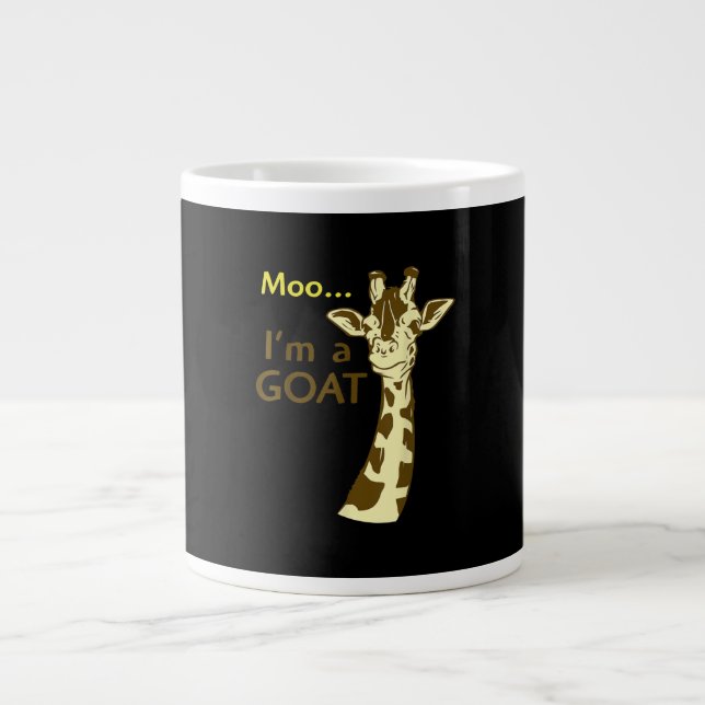 Funny Confusing Giraffe Moo I am A Goat Large Coffee Mug (Front)