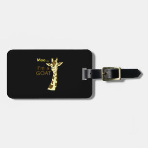 Funny Confusing Giraffe Moo I am A Goat Luggage Tag