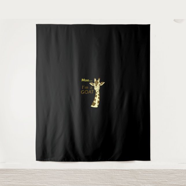 Funny Confusing Giraffe Moo I am A Goat Tapestry (Front)