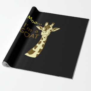 Funny Confusing Giraffe Moo I am A Goat Wrapping Paper