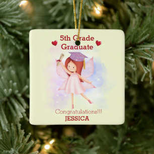 Funny Congrats 5th grade Ceramic Ornament