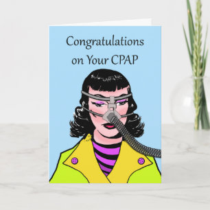Funny Congratulations on Your CPAP, Retro Woman Ca Card