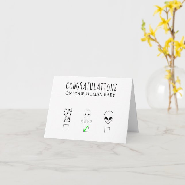 Funny Congratulations on Your New Baby  Card (Yellow Flower)
