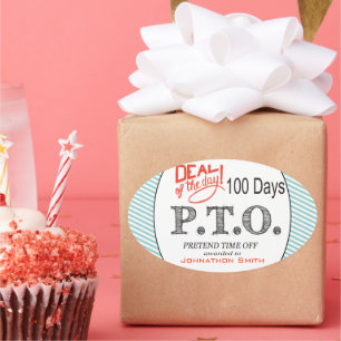 Funny Congratulations Promoted to Pretend Time Off Oval Sticker