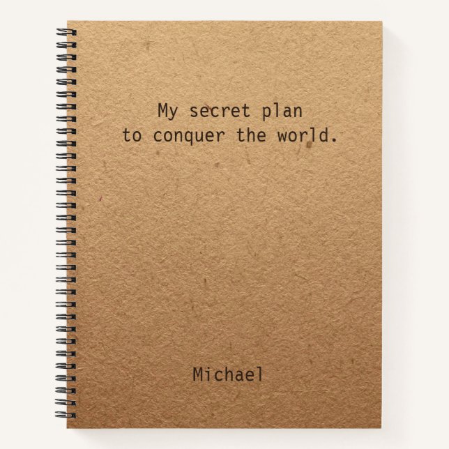 Funny Conquer The World Personalised Notes Notebook (Front)