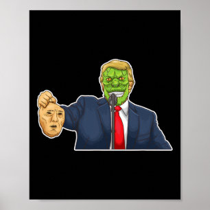 Funny Conspiracy Theory Reptilian Donald Trump  Poster