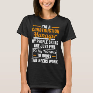 Funny Construction Manager Gift - Tolerance To Idi T-Shirt