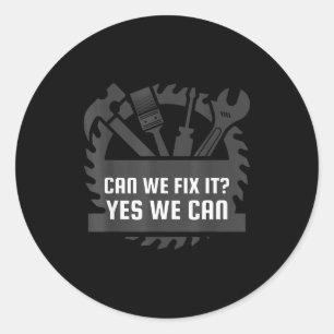 Funny Construction Worker, Bob The Builder Gag Gif Classic Round Sticker