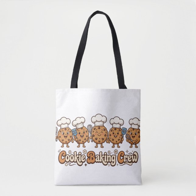 Funny Cookie Baking Crew Tote Bag | Cute Chocolate (Front)