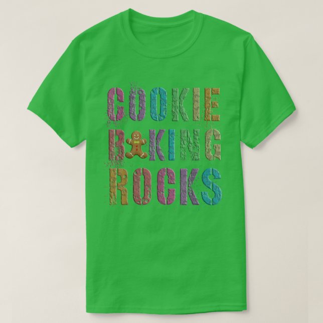 Funny COOKIE BAKING ROCKS Ninja Gingerbread Man Cu T-Shirt (Design Front)